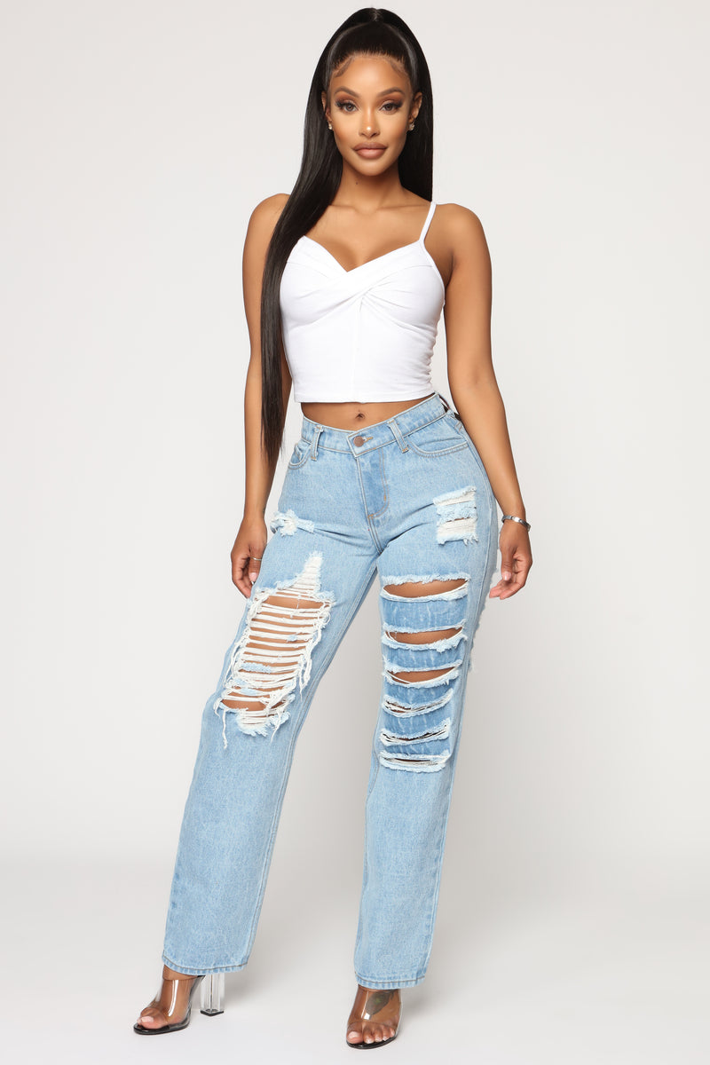 Not Your Play Thing Boyfriend Jeans - Medium Blue Wash | Fashion Nova ...