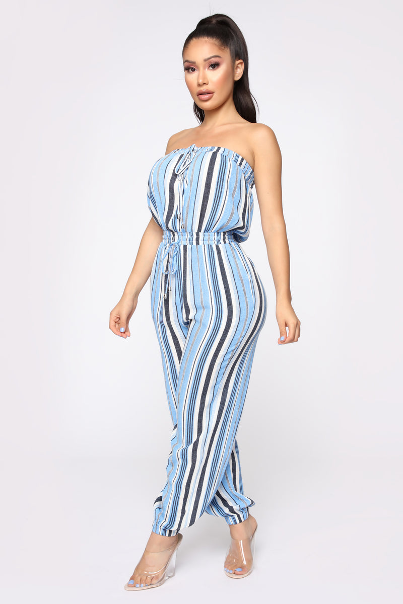 Keep In Line Striped Jumpsuit - Blue/Multi | Fashion Nova, Jumpsuits ...
