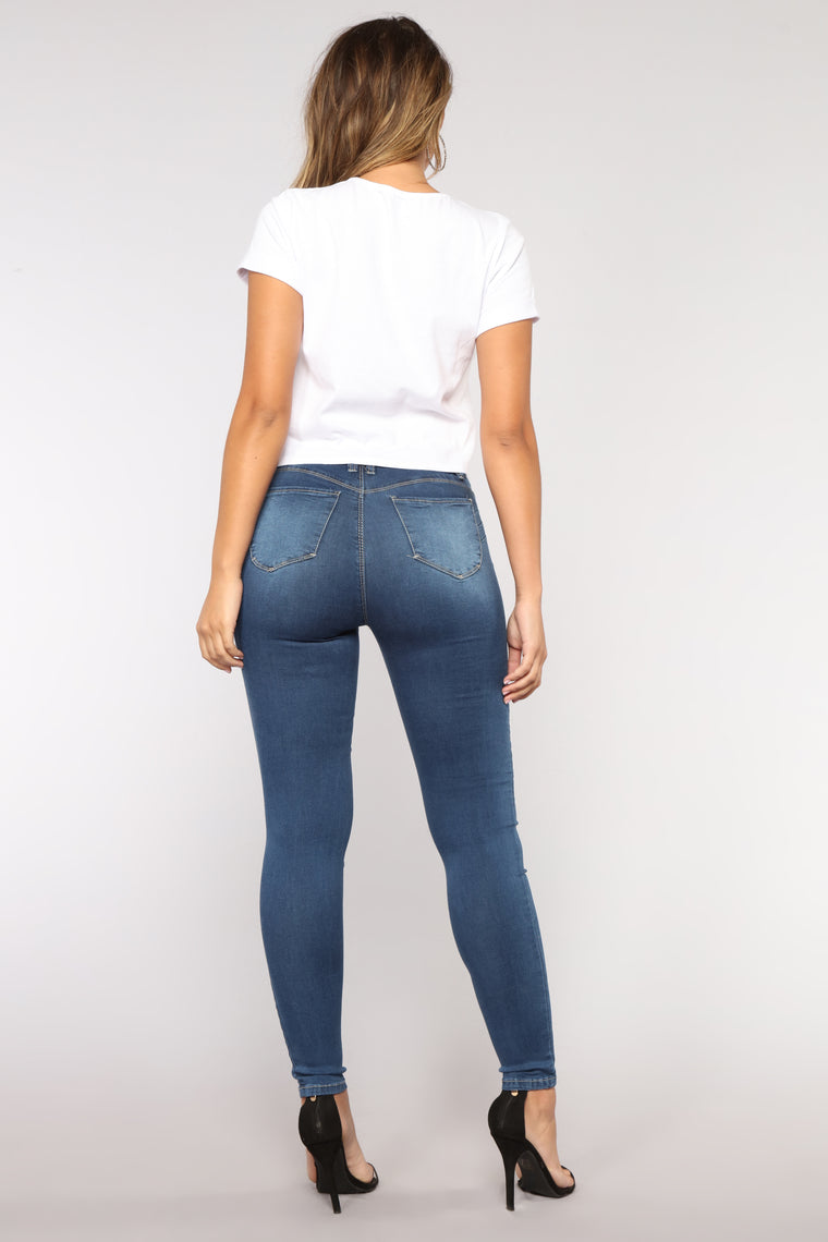 It's Now Or Never Skinny Jeans - Medium Blue Wash - Jeans - Fashion Nova