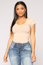 Lily V Neck Top - Mocha