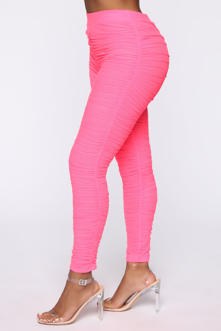First Impression Ruched Leggings - Pink, Leggings | Fashion Nova