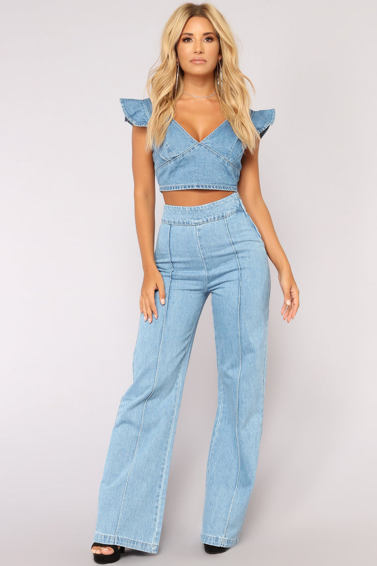 Almost Famous Flare Jeans - Medium Blue 