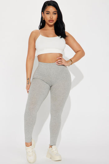 SMALLER FIT Thick Plain Leggings - Heather Grey – Bare Canvas