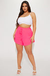 Go To Ruffle Short - Hot Pink