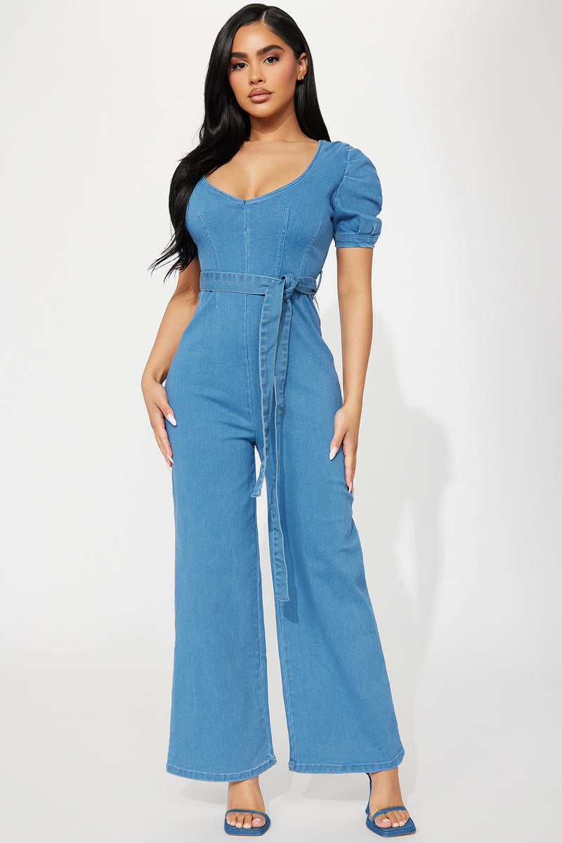 Fall In Love Denim Jumpsuit - Medium Wash | Fashion Nova, Jumpsuits ...