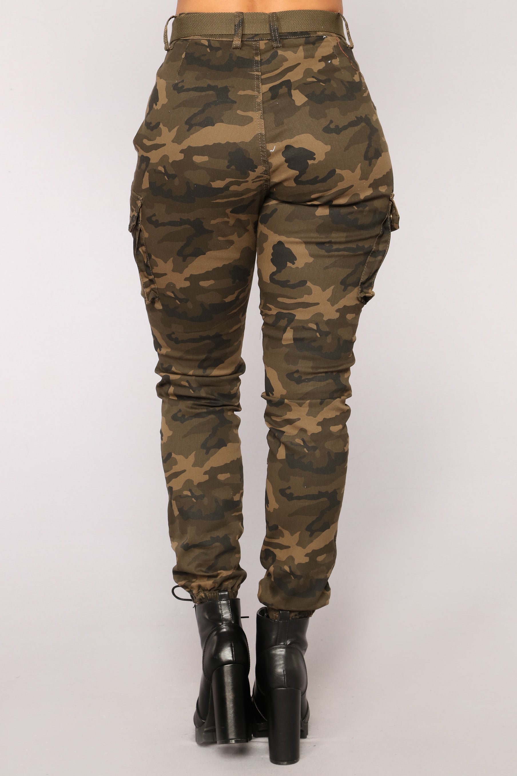 high rise twill joggers