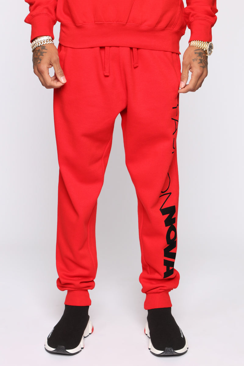 FN Jogger - Red/Black | Fashion Nova, Mens Pants | Fashion Nova
