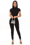 Jodie Sculpted Jumpsuit - Black