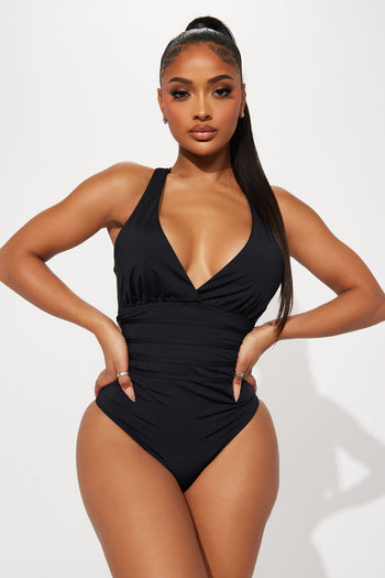 sunwoif Women's Tummy Control Swimsuit Swimwear One-Piece Swimming - Black
