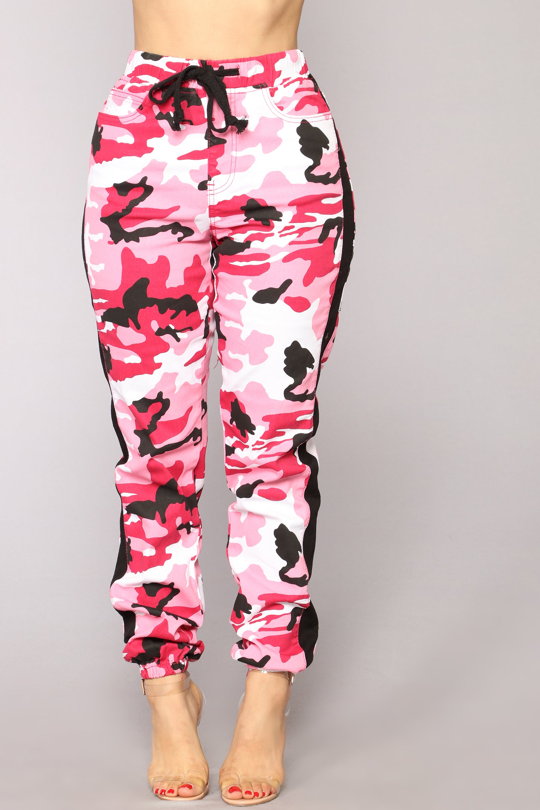 pink cargo joggers