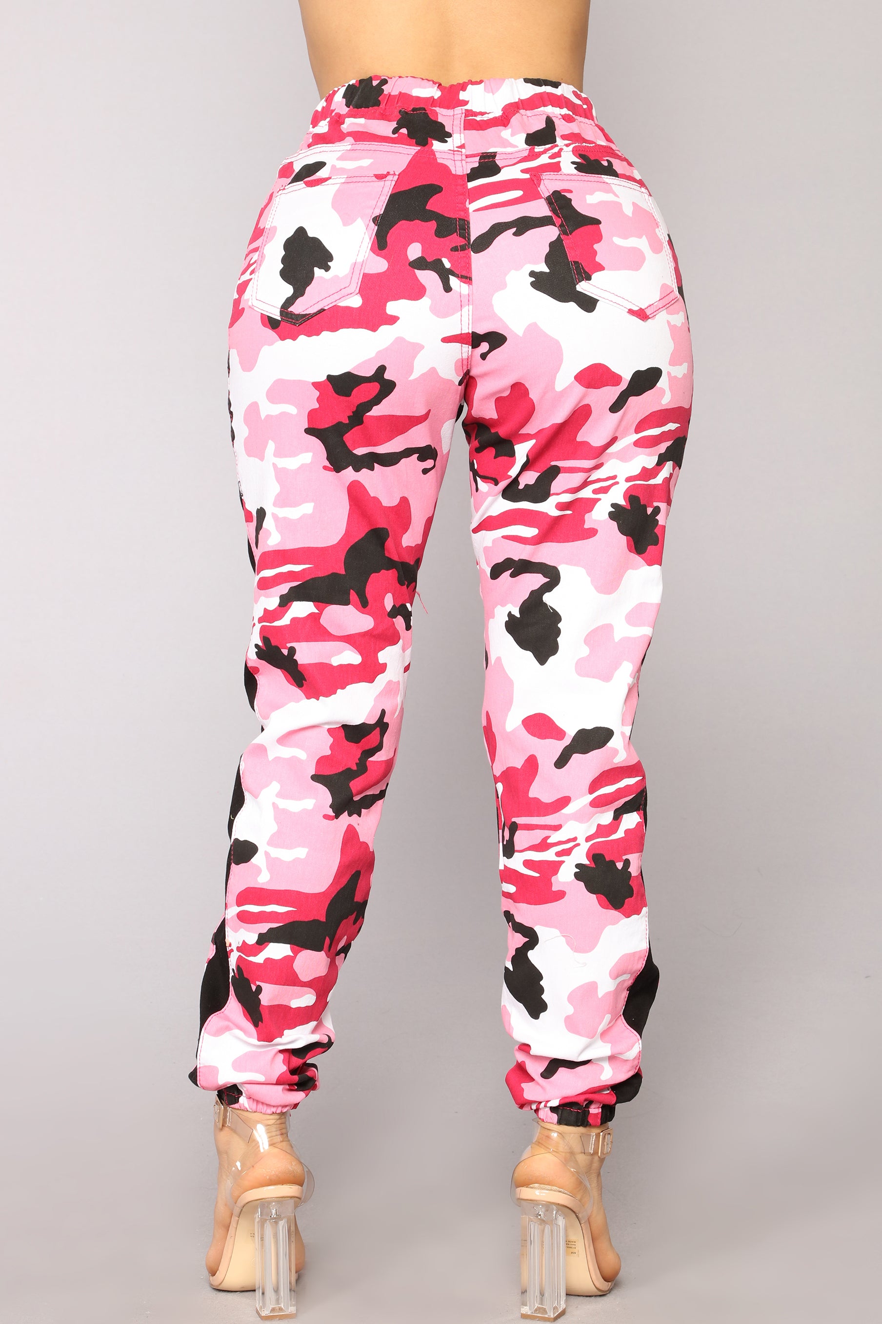 pink cargo joggers