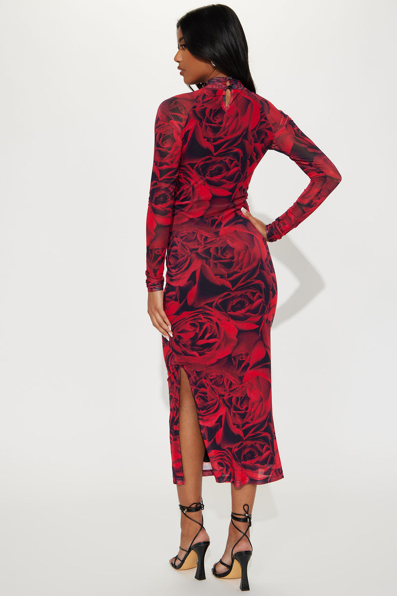 Rosemary Mesh Maxi Dress - Red/combo | Fashion Nova, Dresses | Fashion Nova