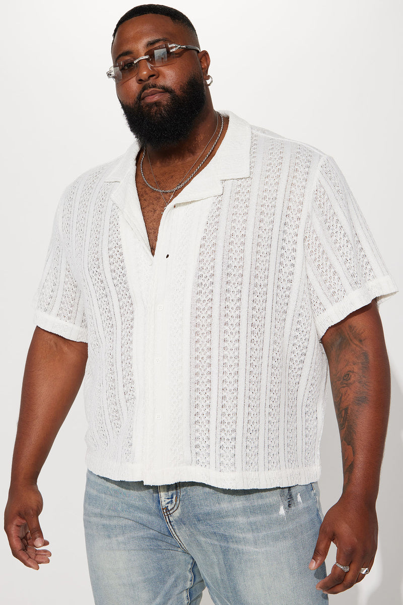 Good Guy Lace Short Sleeve Shirt - Cream | Fashion Nova, Mens Tees ...