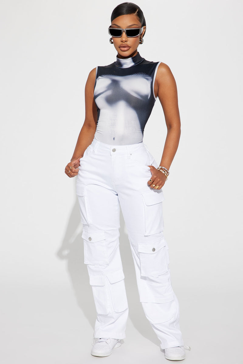 Fairfax High Rise Stretch Cargo Jean - White | Fashion Nova, Jeans ...