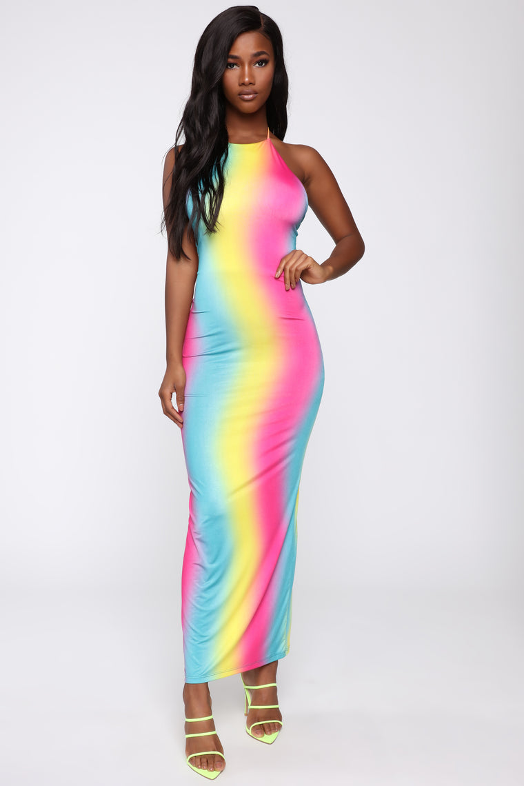 rainbow dress fashion nova