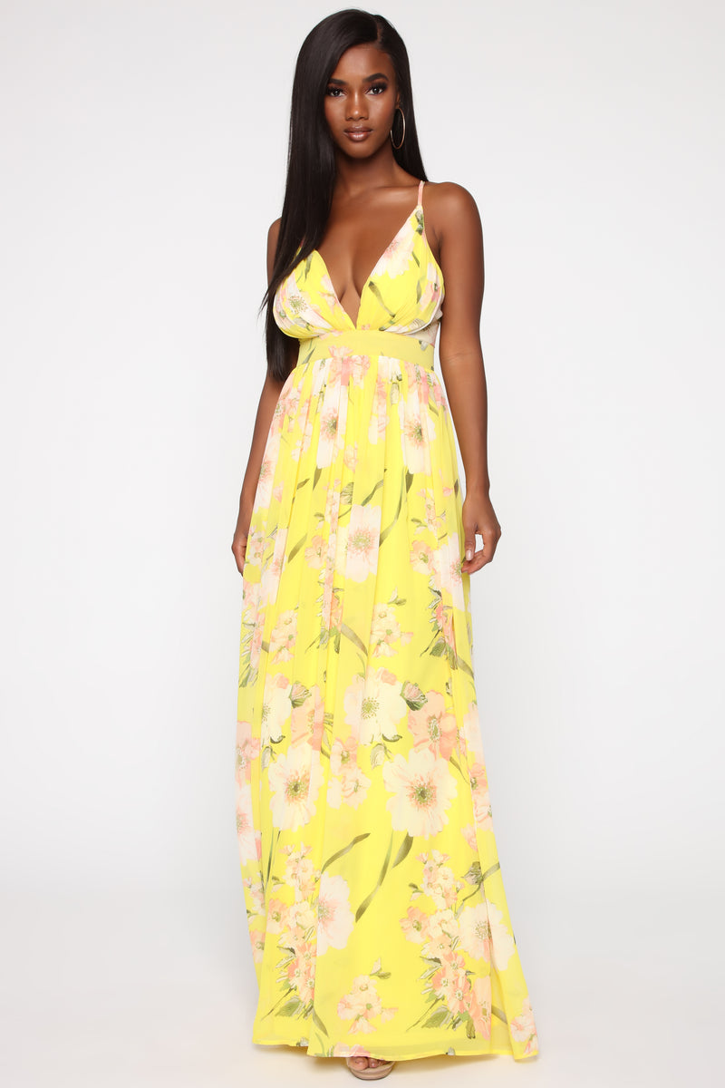 Pour Your Heart Floral Maxi Dress - Yellow Multi | Fashion Nova ...