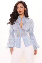 Staying Loyal Blouse - Blue