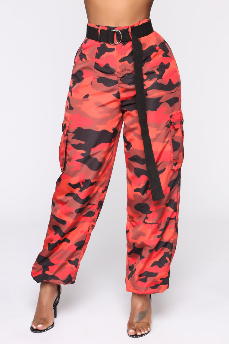 orange cargo pants fashion nova