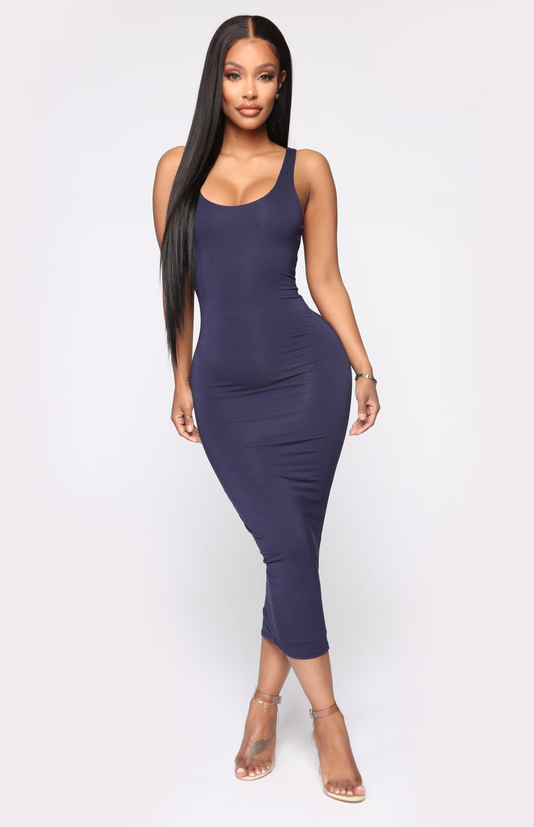 fashion nova navy blue dress