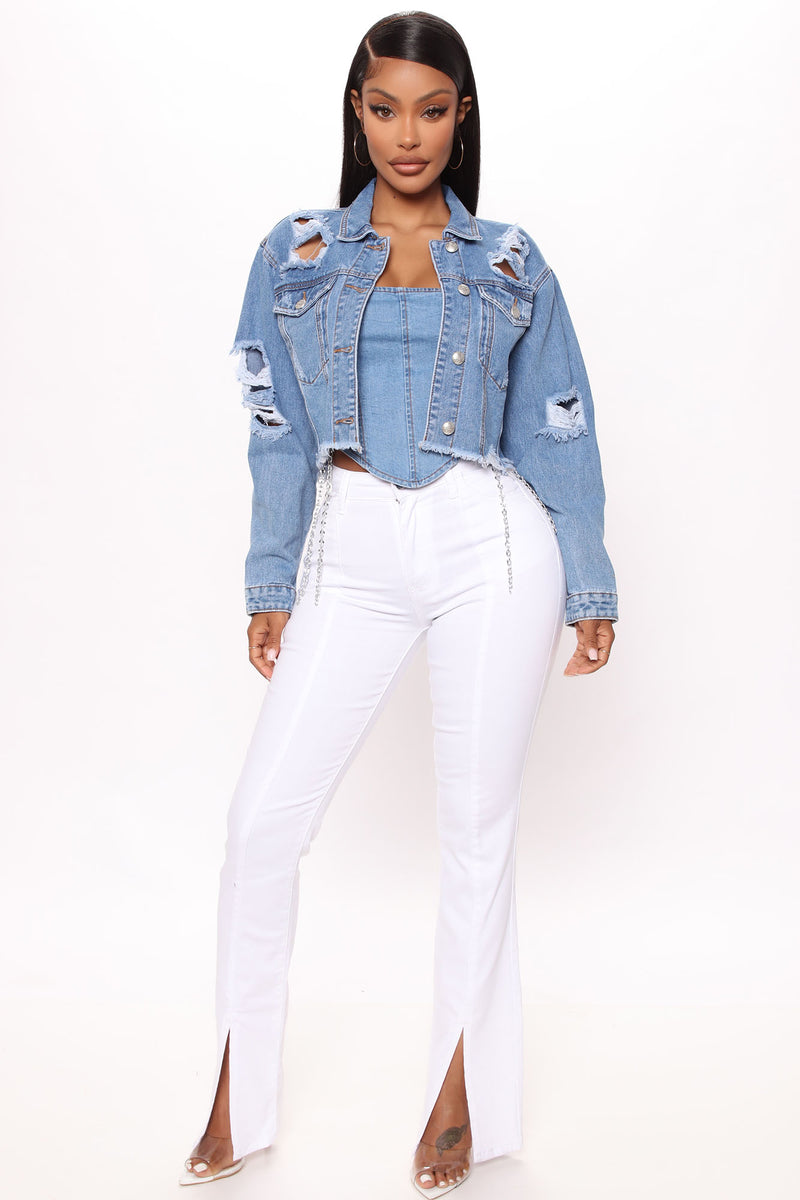 Megan Split Hem Flare Jeans - White | Fashion Nova, Jeans | Fashion Nova