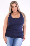 Zoey Racer Back Tank - Navy