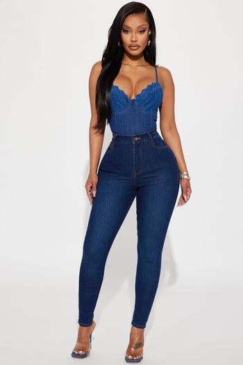 Classic High Waist Skinny Jeans - Dark Denim, Fashion Nova, Jeans