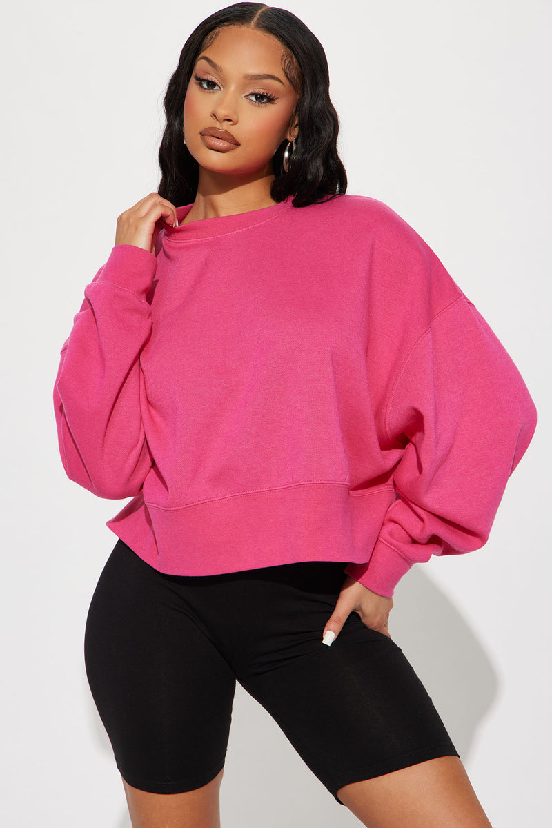 Tianna Oversized Sweatshirt - Fuchsia | Fashion Nova, Lounge | Fashion Nova