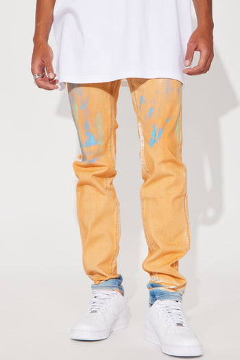 Fit Check Stacked Skinny Flared Pants - Orange, Fashion Nova, Mens Pants
