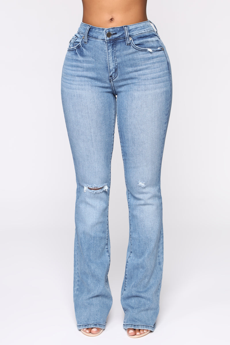 Holly Flare Denim Jeans - Medium Blue Wash | Fashion Nova, Jeans ...