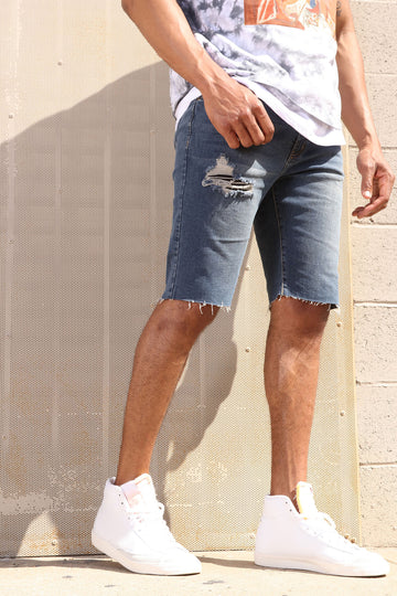 white jean shorts mens