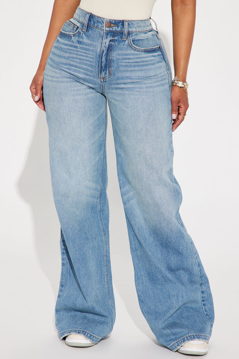 Touch The Sky Wide Leg Jean - Medium Wash | Fashion Nova, Jeans ...