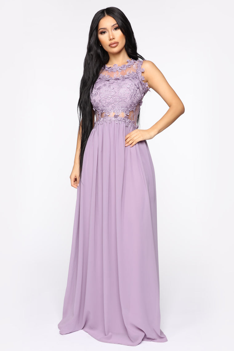 Halley Lace Maxi Dress - Lilac