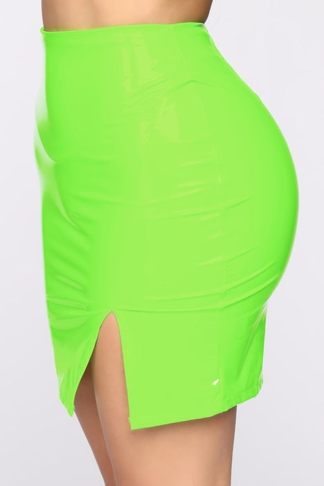 vinyl skirt neon