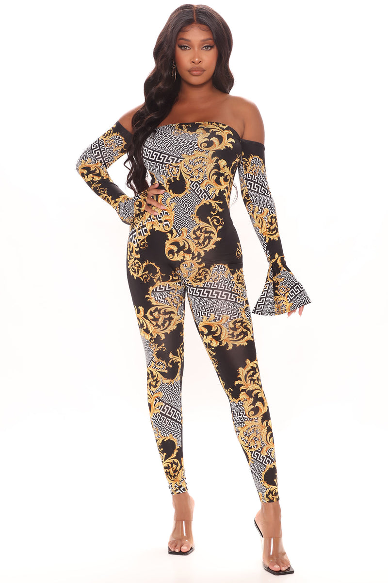 Keep It Lavish Jumpsuit - Black/Gold | Fashion Nova, Jumpsuits ...