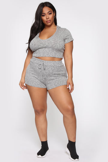 plus size grey biker shorts