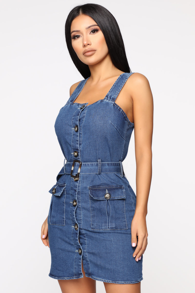 Weekend Plans Denim Mini Dress - Medium Wash | Fashion Nova, Dresses ...