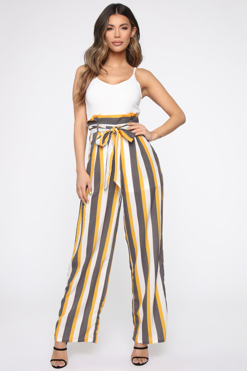 Katrina Striped Jumpsuit - Yellow/White | Fashion Nova, Jumpsuits ...