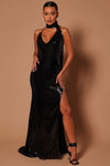 Night In Hollywood Sequin Maxi Dress - Black