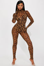 For The Night Mesh Jumpsuit - Leopard