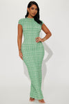 Caroline Bubble Maxi Dress - Green