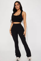 Petite Adriana Flare Pant - Black