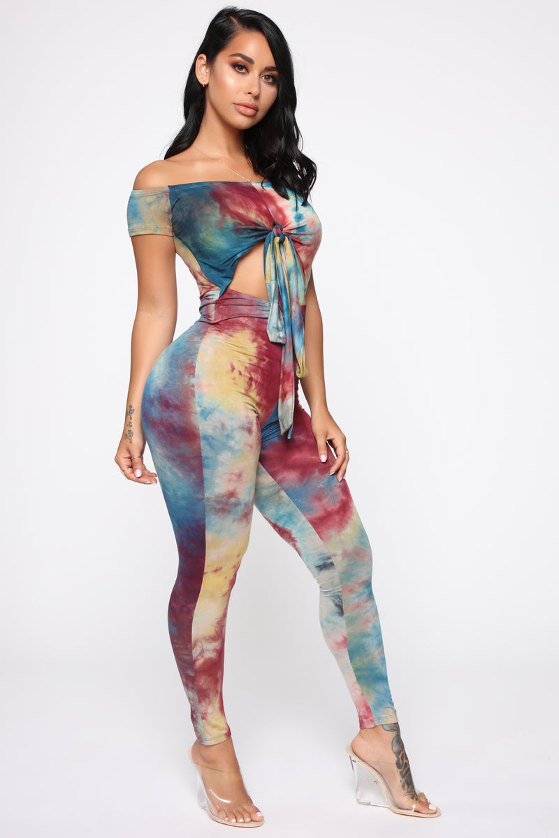 Two Timin' Tie Dye Jumpsuit - Teal/Combo | Fashion Nova, Jumpsuits ...