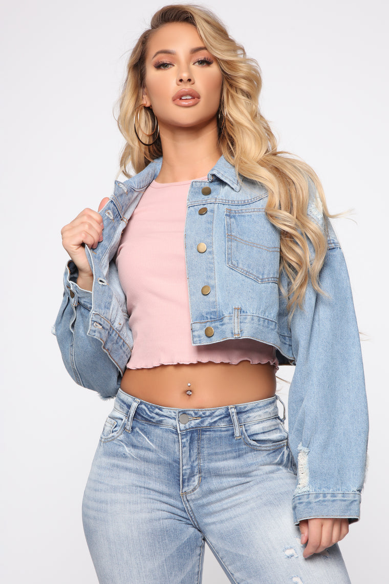 light blue jean jacket