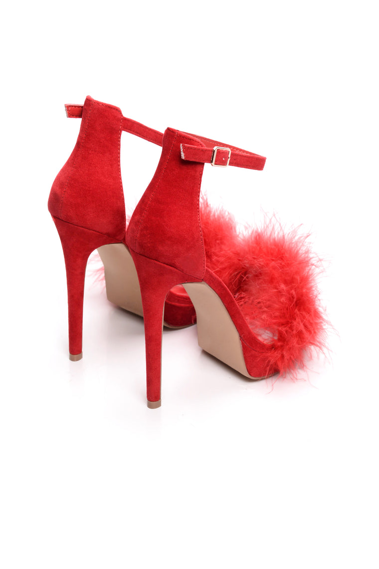 red feather strap heels