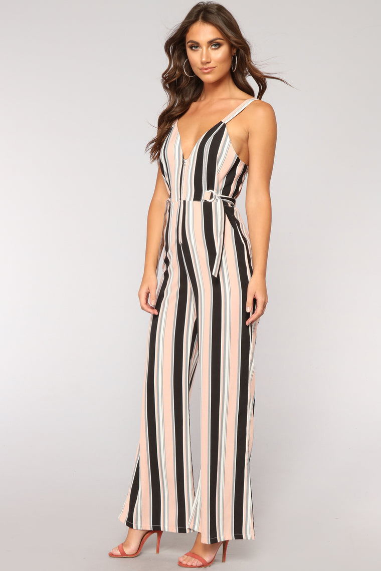 Be Humble Stripe Jumpsuit - Pink - Jumpsuits - Fashion Nova