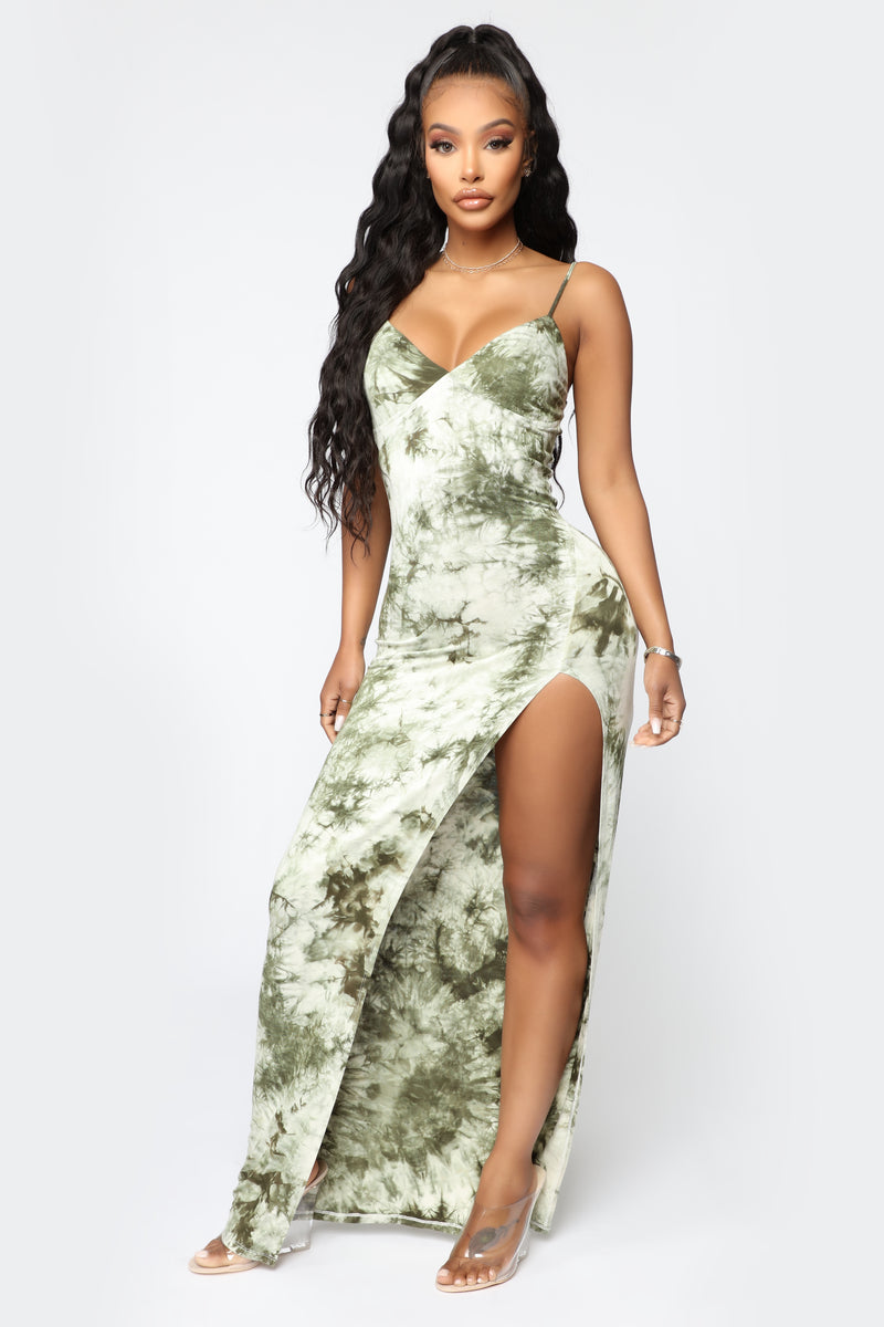 Dying For Your Love Tie Dye Maxi Dress - Olive | Fashion Nova, Dresses ...