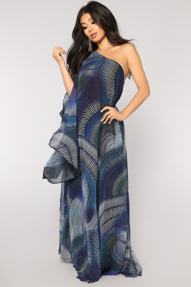 Caribbean Night Maxi Dress - Blue Multi, Dresses | Fashion Nova