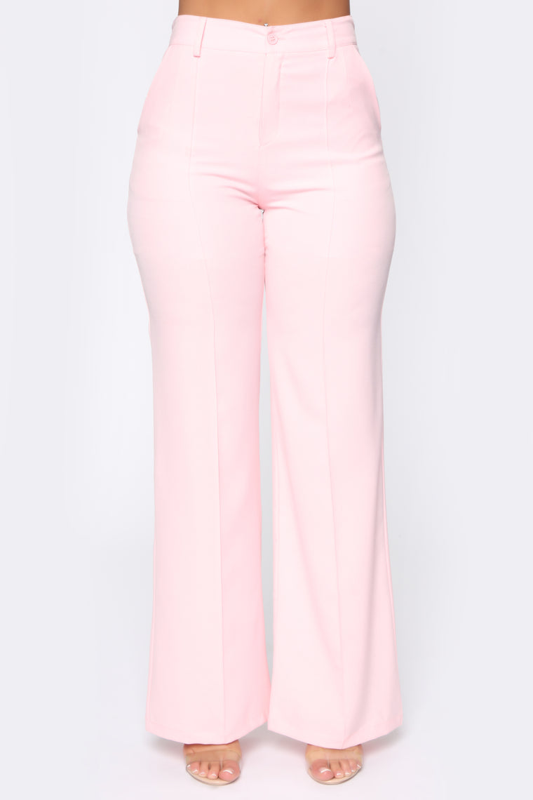 light pink flare pants