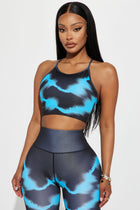 Static Shock Racerback Active Sports Bra - Blue/combo