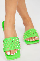 Pixley Flat Sandals - Neon Green